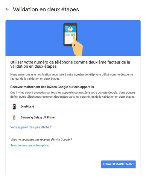 Authentifcation double facteur