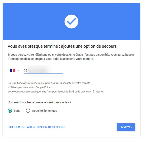 Option de secours Windows 