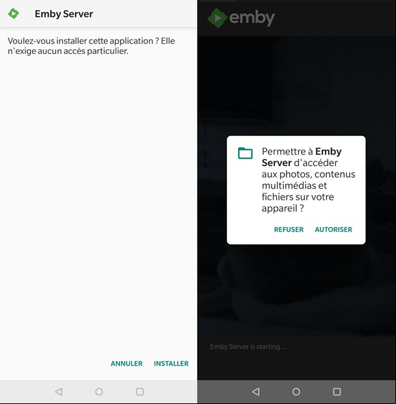 Installer Emby server